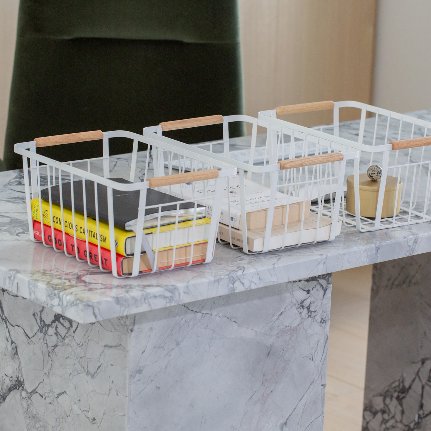 Wood Handled Wire Baskets