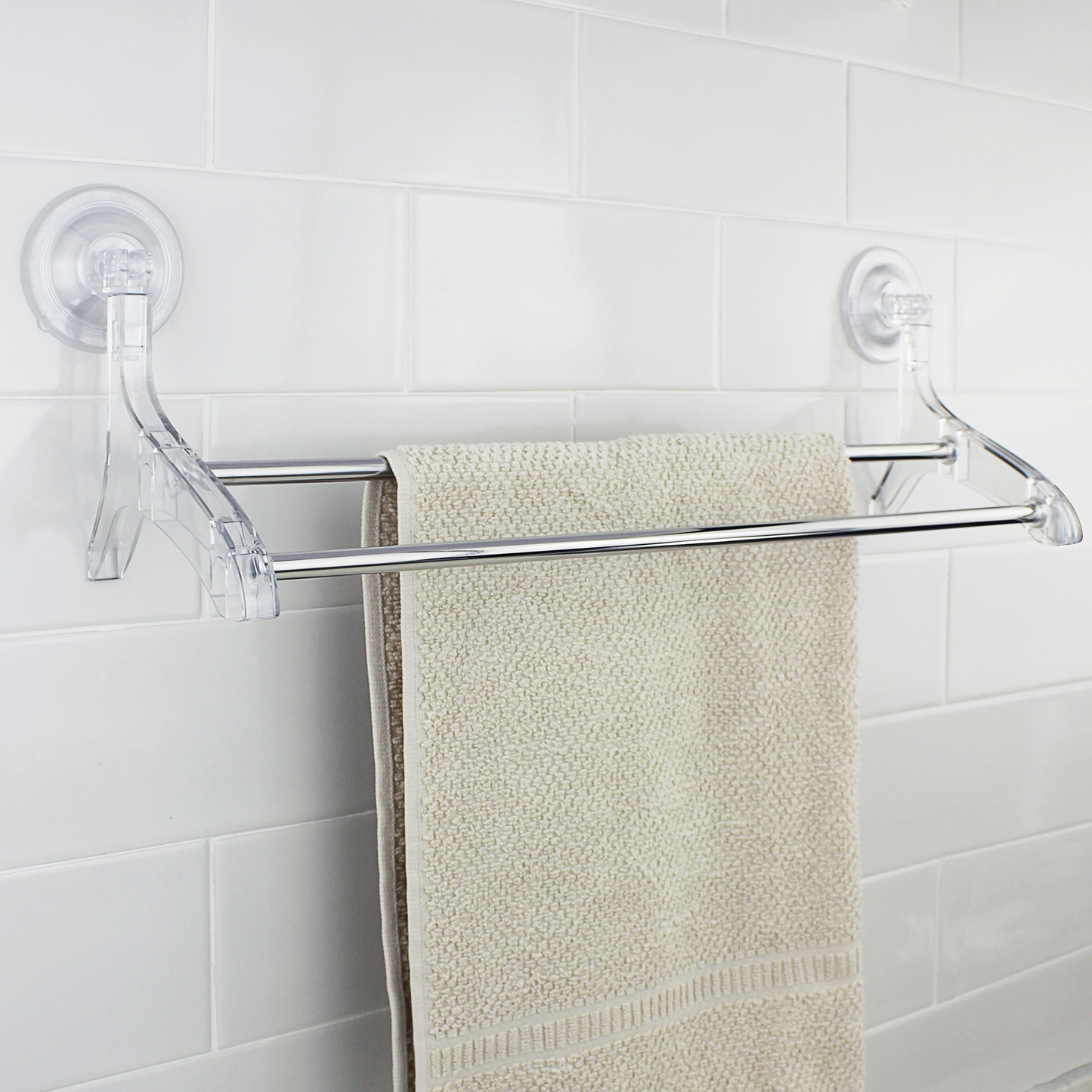 Suction-Cup Double Towel Bar