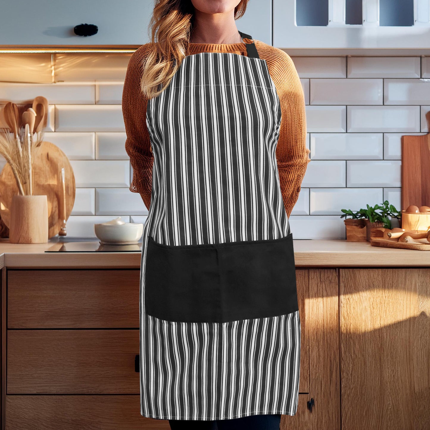 Adjustable Striped Apron