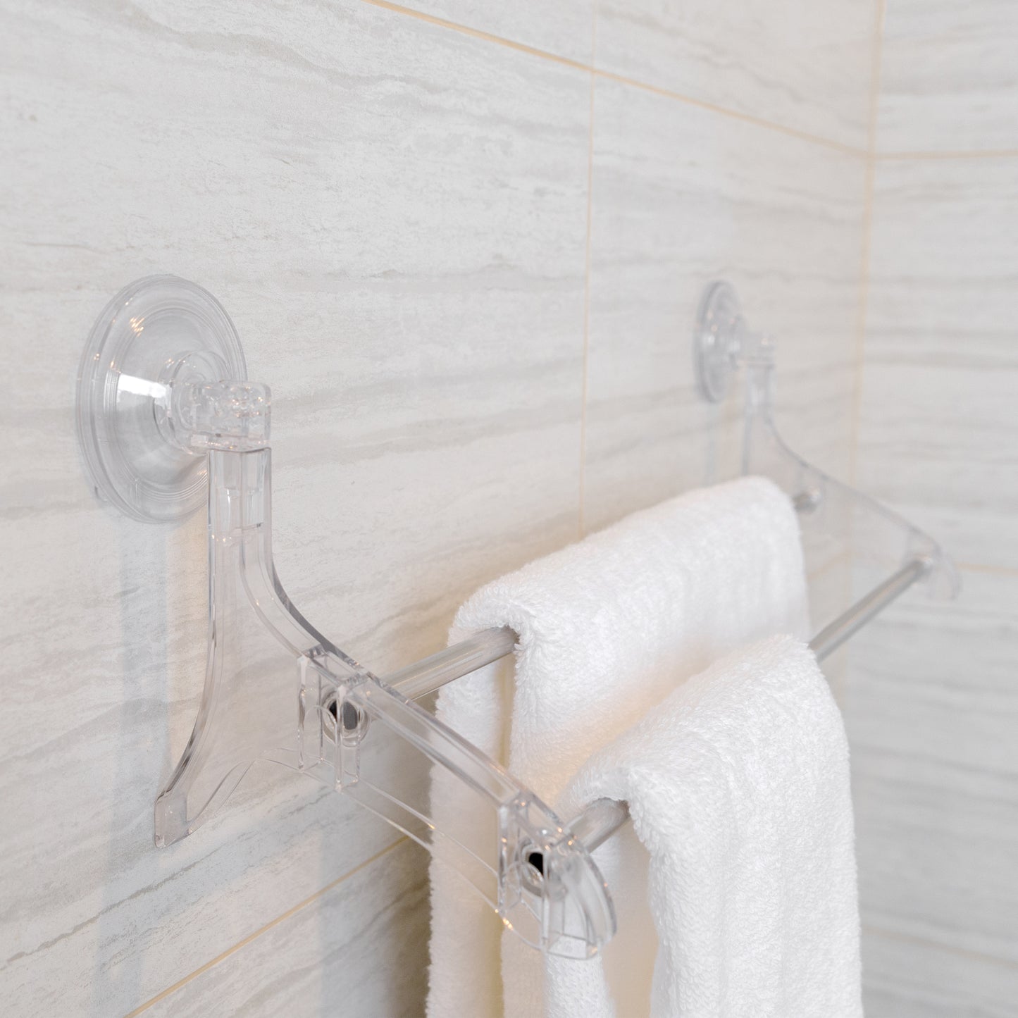 Suction-Cup Double Towel Bar