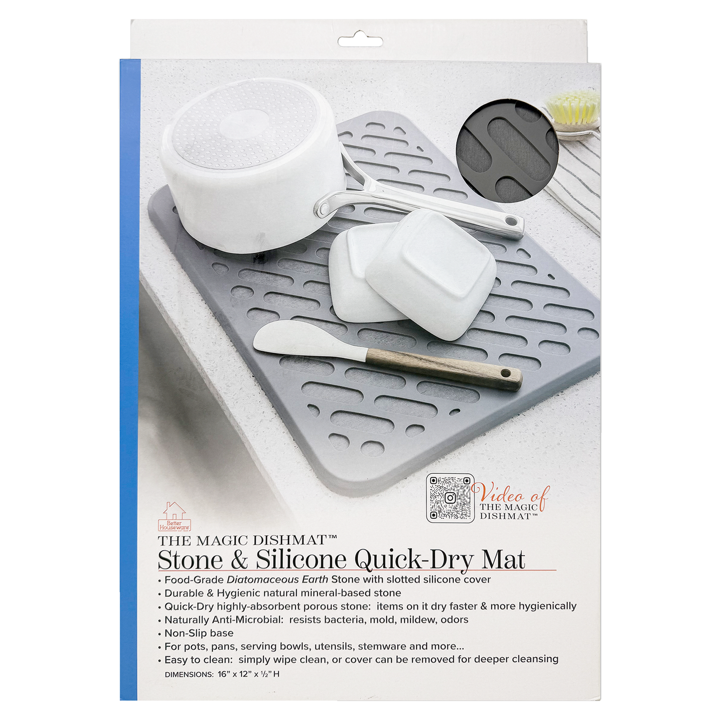 The Magic Dishmat: Stone & Silicone Quick Dry Mat