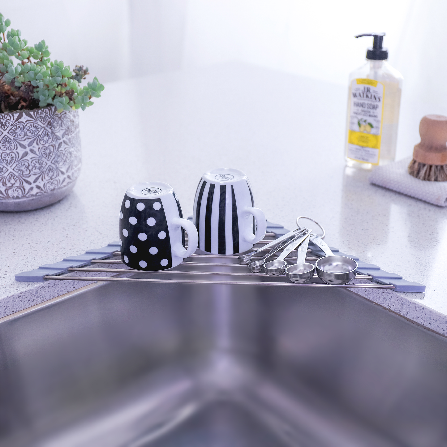 Roll-Up Corner Sink Shelf