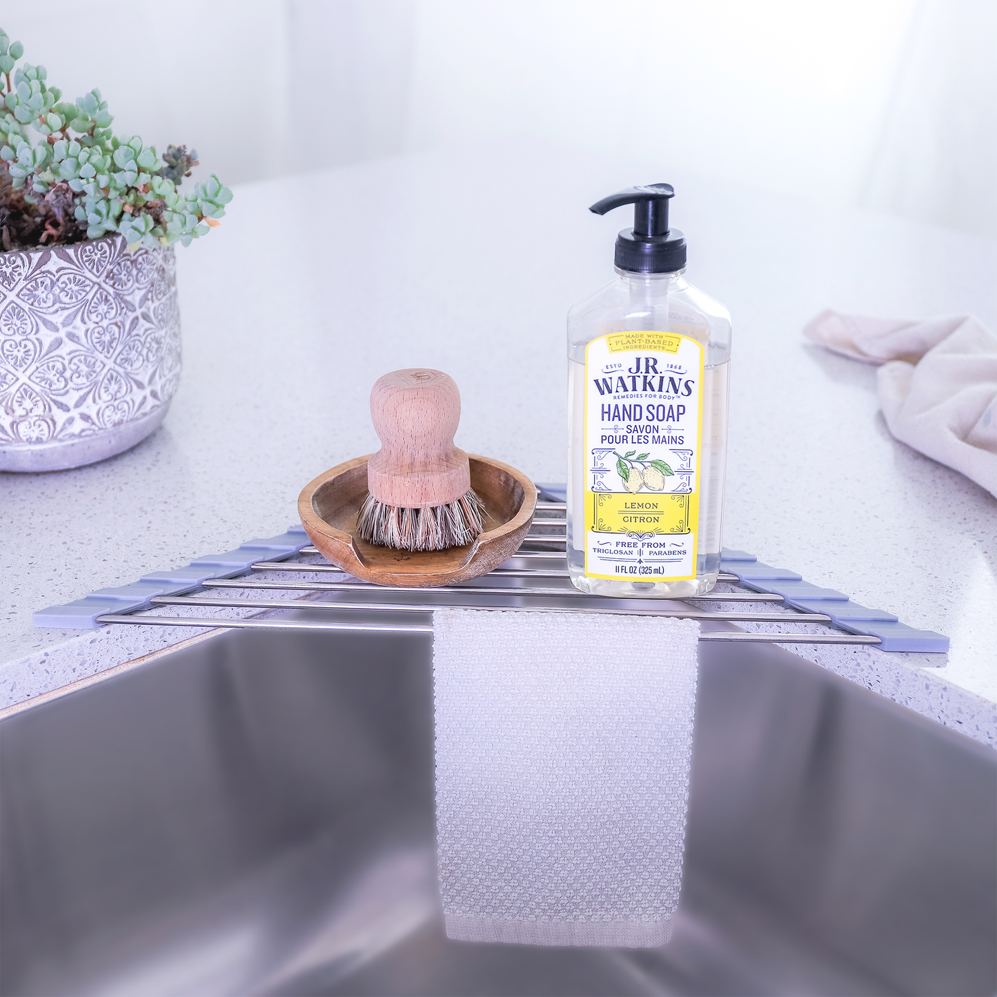 Roll-Up Corner Sink Shelf