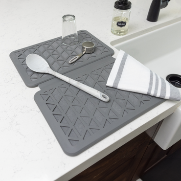 The Folding Magic Dishmat: Stone & Silicone Quick Dry Mat