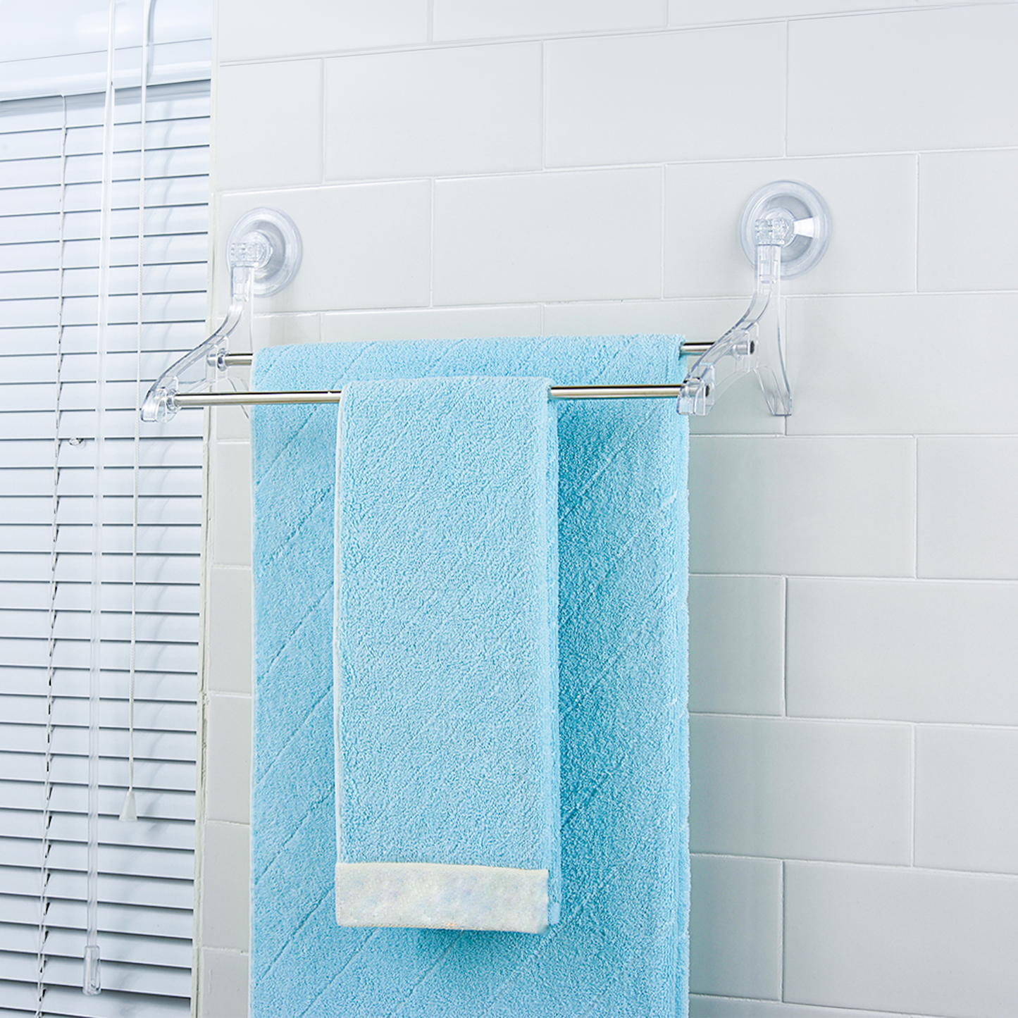 Suction-Cup Double Towel Bar