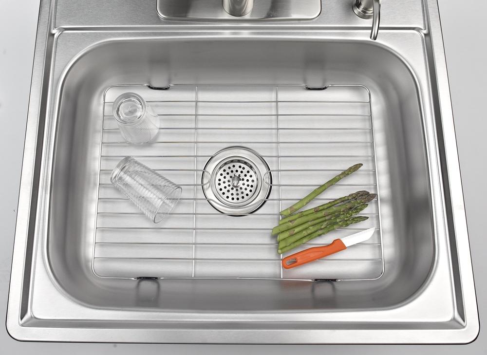 Stainless Steel Sink Protector With Coated Feet