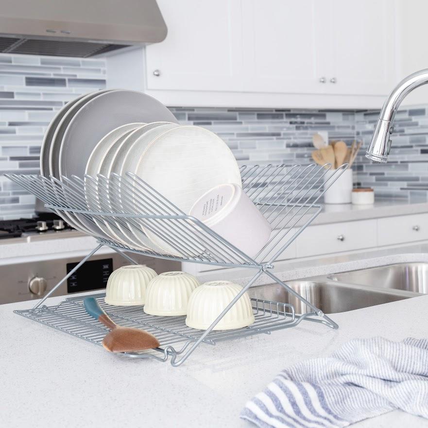 Metallic Folding Dish Rack – Better Houseware