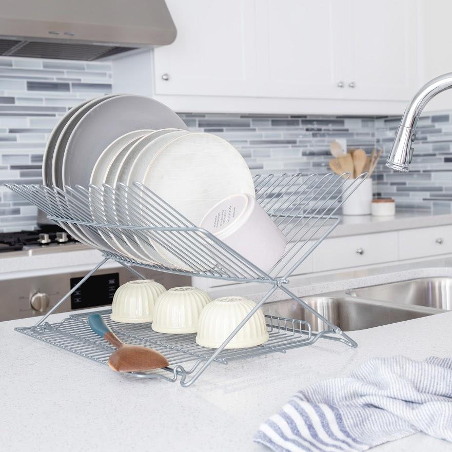 Metallic Folding Dish Rack