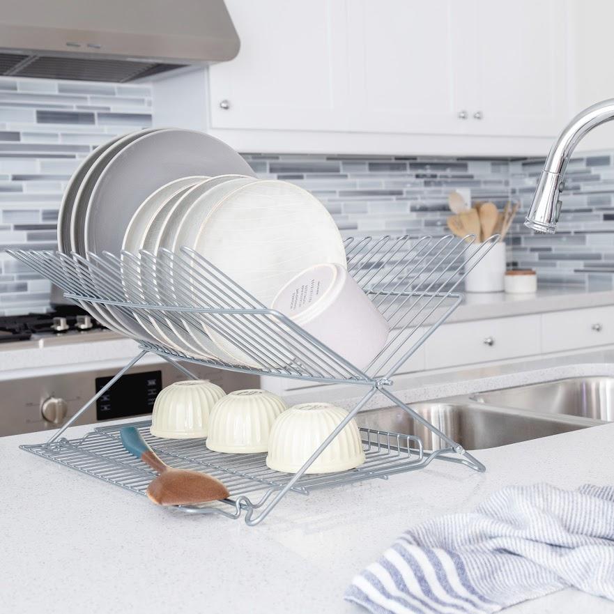Better Houseware Extra-large Metallic Folding Dish Rack : Target