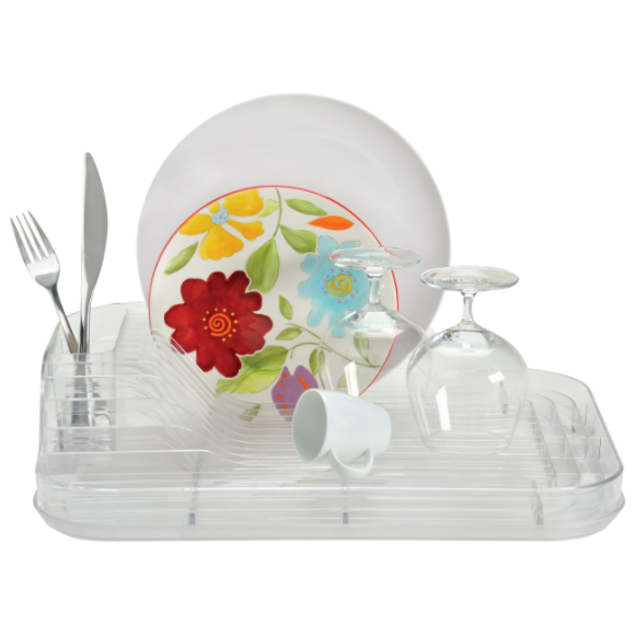 Crystal-Clear Dish Rack Set