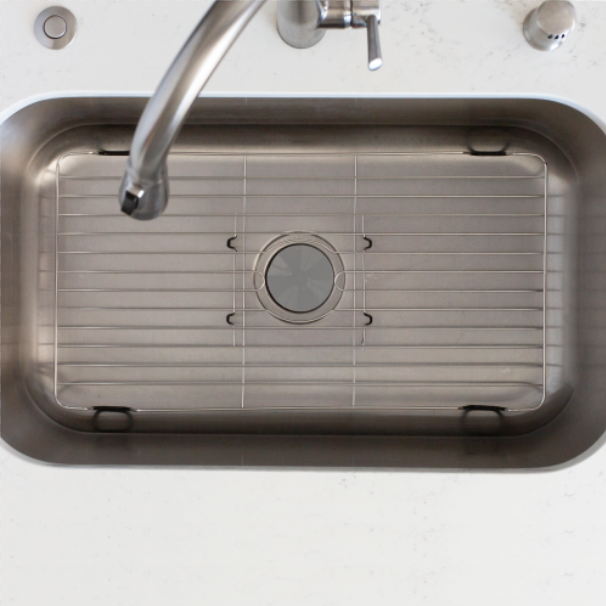 Stainless Steel Sink Protector With Coated Feet