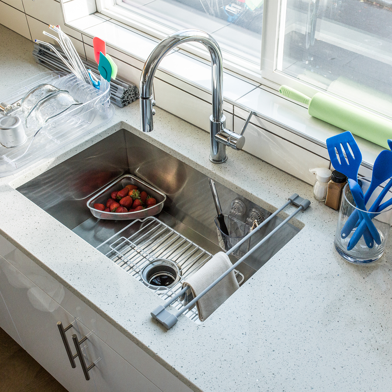 Better Houseware Stainless Steel Corner Sink Strainer : Target